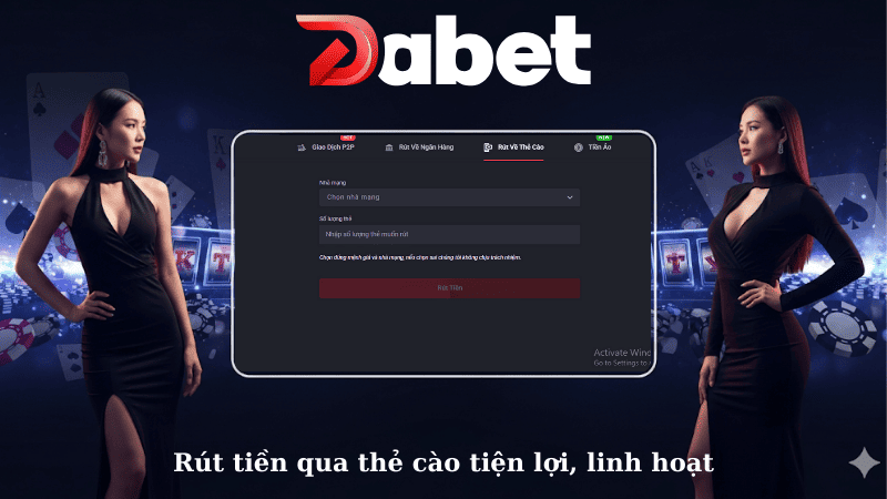 Rút tiền qua thẻ cào tiện lợi, linh hoạt